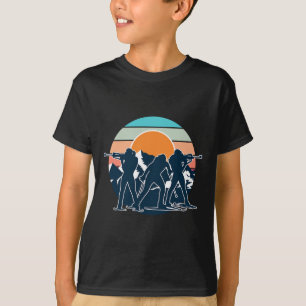 Een biatleet met geweer en langlaufski's moti t-shirt