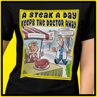 Een biefstuk per dag Grappige Carnivoor Ketovore K Tri-Blend Shirt