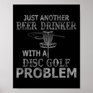 Een bierdrinker met het probleem van de schijfgolf poster