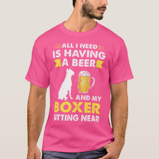 Een biertje en mijn bokser in de buurt van Boxer T-shirt