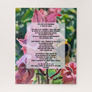 een bij in een tuin met Psalm 23 Legpuzzel