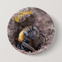 Een bij op een badge