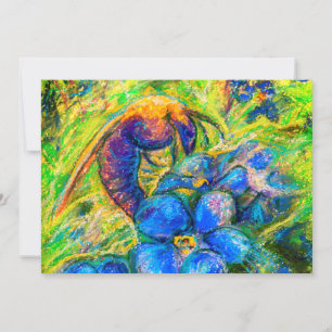 Een bijen en vergeet-me-niet-bloemen feestdagenkaart