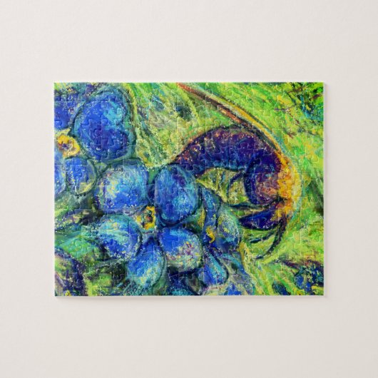 Een bijen en vergeet-me-niet-bloemen legpuzzel (Horizontaal)