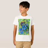 Een bijen en vergeet-me-niet-bloemen t-shirt (Voorkant volledig)