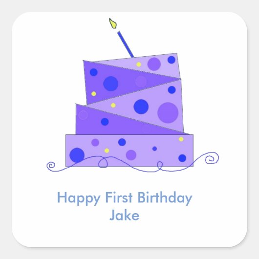 Een 'Birthday Cake' draaien Vierkante Sticker (Voorkant)