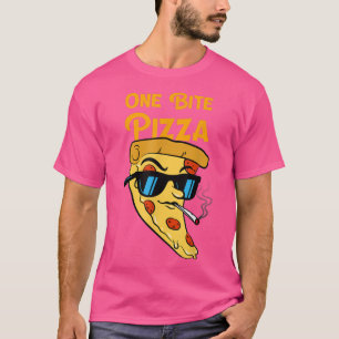 Een bite pizza cute funny pizza voor mannen Pizz T-shirt