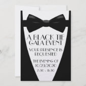 Een Black Stropdas Gala Event Kaart (Voorkant)