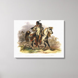 Een Blackfoot Indiaan op Horseback, bord 19 van Vo Canvas Afdruk