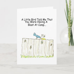 Een bladertje op het Wenskaart van Camp Kaart