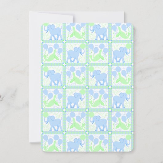 Een blauw circusBaby shower is Schattig Kaart (Achterkant)