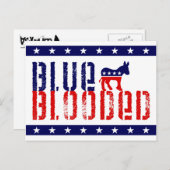 een blauw democratisch land . briefkaart (Voorkant / Achterkant)