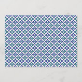 Een blauw en groen patroon met een witte achtergro programma (Achterkant)