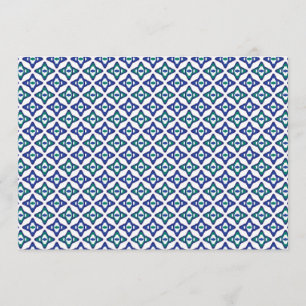 Een blauw en groen patroon met een witte achtergro programma