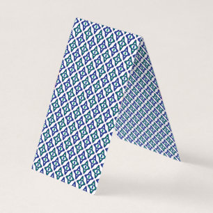 Een blauw en groen patroon met een witte achtergro visitekaartjes