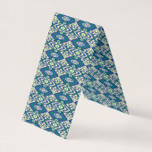 Een blauw en groen patroon met een witte achtergro visitekaartjes (Voorkant)