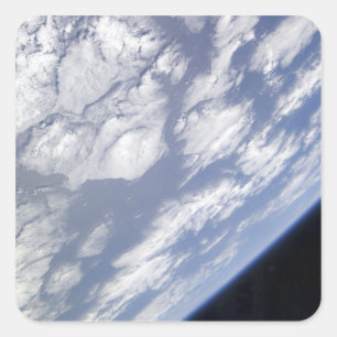 Een blauw en wit deel van de aarde vierkante sticker