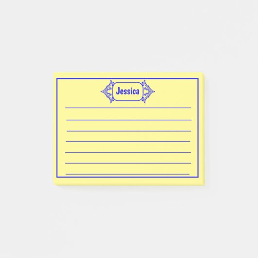 Een blauw geoctrooieerd Titel Grafisch Post-it® Notes (Voorkant)