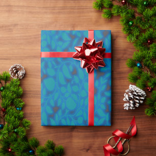 Een blauw inpakpapier met een creatief kunstpatroo