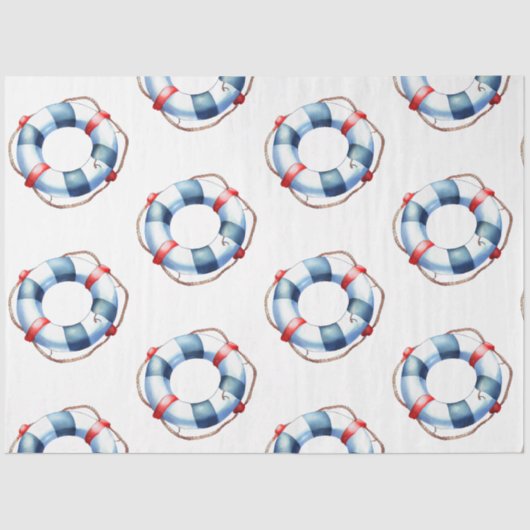 Een blauw Nautical Series Design 5 Tissuepapier (Voorkant)