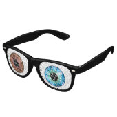 Eén blauw oog en één bruine oog! retro zonnebril (Gekanteld)