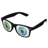 Eén blauw oog en één groen oog! retro zonnebril (Gekanteld)