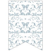 een blauw-wit behang met een patroon erop vlaggetjes (Eerste vlag)