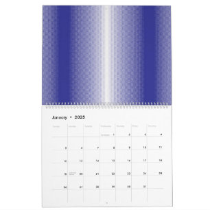 Een blauw-wit gestreepte achtergrond kalender