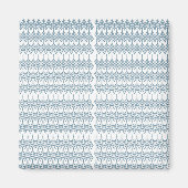 Een blauw-wit patroon met een witte achtergrond magneet (Voorkant)