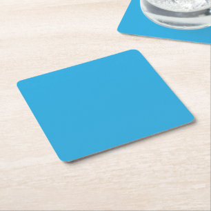 een blauwe achtergrond met een zwart-witte kat ero vierkante kartonnen onderzetter
