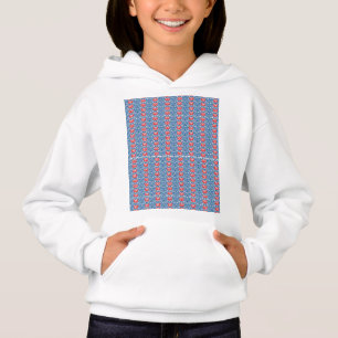Een blauwe achtergrond met rode en witte design