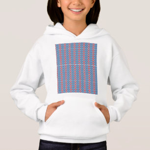 Een blauwe achtergrond met rode en witte design