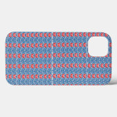 Een blauwe achtergrond met rode en witte design Case-Mate iPhone case (Achterkant (horizontaal))