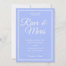 Een blauwe bruiloft uitnodiging