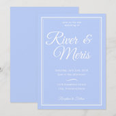 Een blauwe bruiloft uitnodiging (Voorkant / Achterkant)