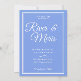 Een blauwe bruiloft uitnodiging