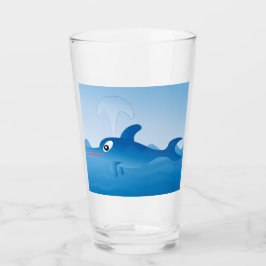 Een blauwe dolfijn glas