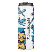 Een blauwe hond op het strand thermosbeker (Achterkant)