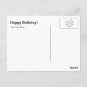 Een blauwe verjaardag briefkaart (Achterkant)