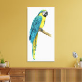 Een Blauwgroen Macaw Canvas Afdruk (Insitu (Woonkamer))