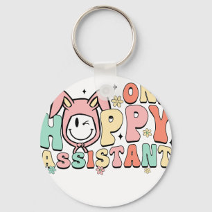 één blije assistent, retro, vintage sleutelhanger