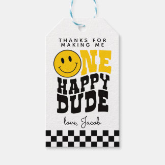 Eén blije vent zijn 1e verjaardagsfeest Dank je ka Cadeaulabel