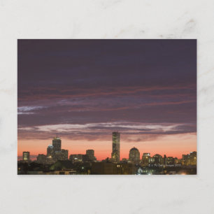 Een blik naar het westen van South Boston bij zons Briefkaart