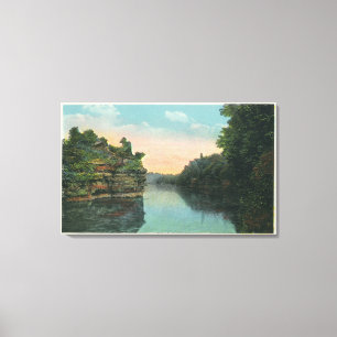 Een blik op de Ashokan Reservoir Dam Canvas Afdruk