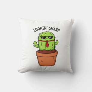 Een blik op Sharp Funny Cactus Pun Kussen