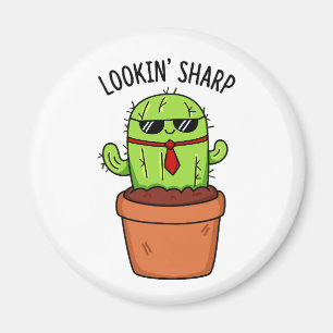 Een blik op Sharp Funny Cactus Pun Magneet