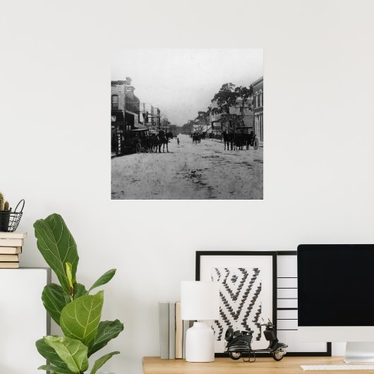 Een blik op West op Flagler Street Poster (Thuiskantoor)