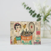 Een blikje home sweet home collage briefkaart (Staand voorkant)