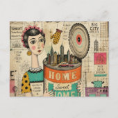 Een blikje home sweet home collage briefkaart (Voorkant)
