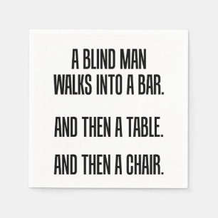 Een blind Man loopt een bar binnen Servet